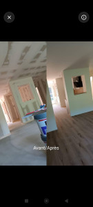 Photo de galerie - Avant :  mur abîmé
Après : couleur uniforme et propre