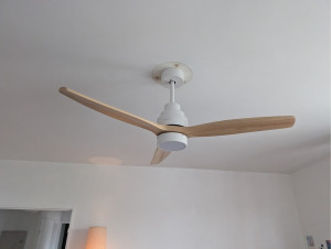 Photo de galerie - Dépose ancien luminaire et pose d’un ventilateur de plafond