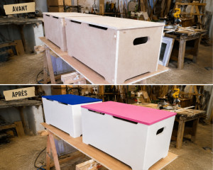Photo de galerie - Fabrication de 2 coffres à jouets 