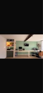 Photo de galerie - Bureau en Placo, plus peinture, mur et Bureau