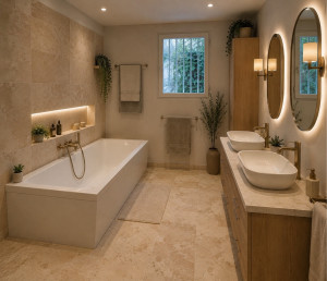Photo de galerie - Rénovation total salle de bain ( plomberie, carrelage, pose bac, baignoire etc) 