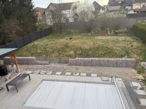 Photo de galerie - Réalisation d’un muret de soutènement en gabillon de 20m