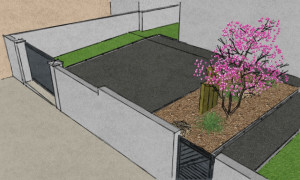 Photo de galerie - Plan 3D pour un aménagement d'une cour!