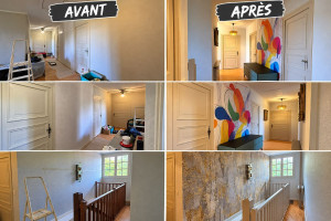 Photo de galerie - Rénovation d'un couloir et montée d'escalier