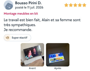 Photo de galerie - Accroche la télé au mur suivis d un meuble télé a suspendre personnel qui a vraiment était très contente 