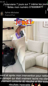 Photo de galerie - Bonjour voilà le résultat pour un nettoyage de canapé qui avait vraiment besoin de mes services ma cliente très satisfaite de mon travail et dû résultat ?????