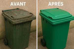 Photo de galerie - Nettoyage/désinfecton deBacs Poubelle.