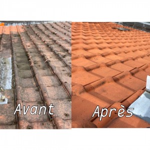Photo de galerie - Décapage de toiture avant & après