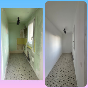 Photo de galerie - Rénovation des murs et des plafonds (plâtrerie et peinture)