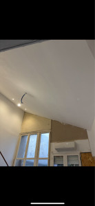 Photo de galerie - Pose de placo sur rails avec bande de finition et remise en peinture 