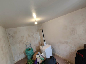 Photo de galerie - Décollage papier peint et enduit