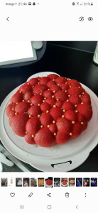 Photo de galerie - Entremets mousse vanille insert framboise 