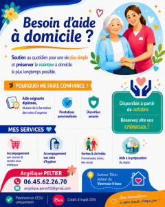 Photo de galerie - ? Aide soignante à domicile, je serais ravie d'échanger avec vous sur vos besoins ! ?