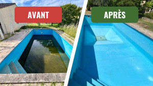 Photo de galerie - Nettoyage complet d'une piscine abandonnée depuis 2 ans