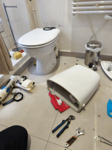 Photo de galerie - Remplacement des mécanismes et robinet réservoir wc, installer douchette hygiène 