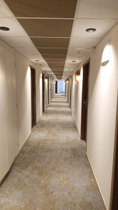 Photo de galerie - Pose de luminaires, Éclairage de sécurité, sirène, détecteur de fumée et radars. Couloir refait entièrement 