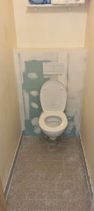 Photo de galerie - Pose d'un WC suspendu avec coffrage en placo 