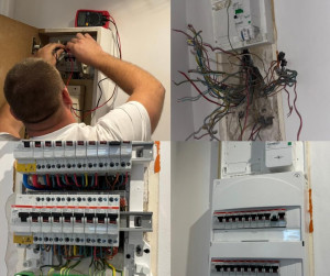 Photo de galerie - Installation, remise en ordre et remplacement de tableau électrique. Vérification des circuits, raccordements, organisation du câblage et mise en sécurité pour une installation propre, fiable et fonctionnelle.