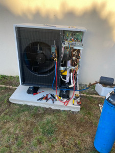 Photo de galerie - Installation d’une pompe à chaleur air /eau  en Vendée 