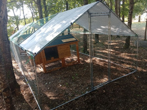 Photo de galerie - Montage d'un enclos poulailler de 24m2 à Étaules 17750. 8×3m