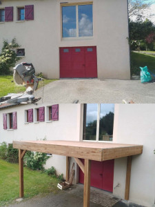 Photo de galerie - Réalisation d'une terrasse sur carport 
