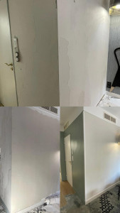 Photo de galerie - Enduit lissage mur entier et peinture 