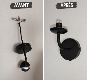 Photo de galerie - Pose d'applique sur mur en béton, ce qui a nécessiter de percer. 