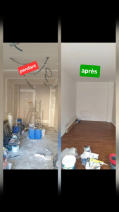 Photo de galerie - Mise en peinture et pose de parquet 
