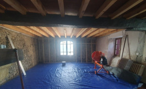 Photo de galerie - Installation du chantier chaux chanvre