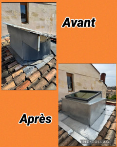 Photo de galerie - Remplacement d’une verrière par une fenêtre de toit Velux 