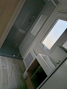 Photo de galerie - Netoyage des infecter vitre et  parois de douche et sol évier main 