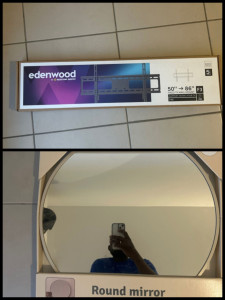 Photo de galerie - Fixation support+télé/miroir/meubles chaussures/deco