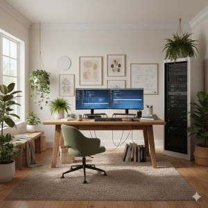 Photo de galerie - Mon bureau en télétravail