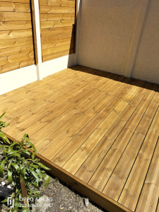 Photo de galerie - Terrasse bois sur plot,lambourde