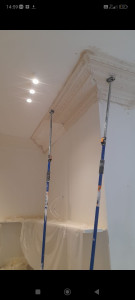 Photo de galerie - Creation moulure avec prise d'empreinte  en staff et sculpture a la main 