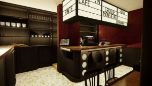 Photo de galerie - Réalisation de plans Autocad, d'une 3D sketchup et Enscape et travail de la décoration pour une brasserie (75005)