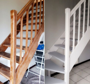 Photo de galerie - Rénovation complète escalier de bois