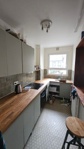 Photo de galerie - Pose de cuisine sur mesure, découpe de plan de travail, pose de crédence