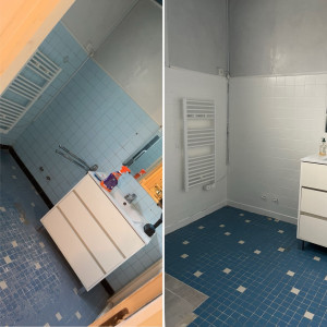 Photo de galerie - Rénovation carrelages muraux salle de bain