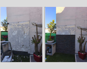 Photo de galerie - Recollage étanchéité de parement suite à des dégâts naturels.