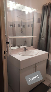 Photo de galerie - Conseils relooking salle de bain.Le meuble prenait trop de place pour un si petit espace