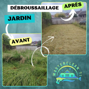 Photo de galerie - Avant-après d'un débroussaillage de jardin 