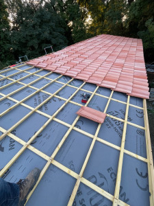 Photo de galerie - Couverture complète d’une toiture de 18 mètres