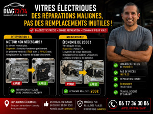 Photo de galerie - Pourquoi remplacer un moteur si ce n’est pas lui la panne ? Grâce à un diagnostic précis, plusieurs clients ont évité une dépense inutile. Dans certains cas, seul le mécanisme de levage a été remplacé, avec jusqu’à 200 € d’économie.