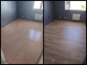 Photo de galerie - Pose parquet chambre 