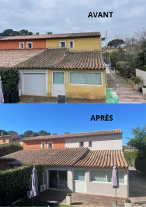 Photo de galerie - Traitement et démoussage toiture tuiles 