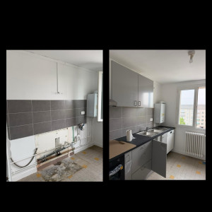 Photo de galerie - Montage et pose d’une cuisine complète 