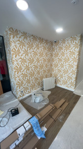 Photo de galerie - Pose de tapisserie avec raccord