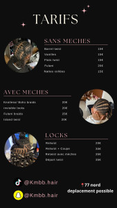Photo de galerie - Voici mes tarifs et mes coordonnées vous pouvez également me contacter au 0665352163 si je ne vous répond pas sur l’application !