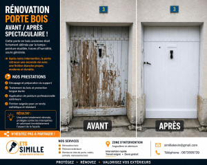 Photo de galerie - Avant / Après.
Porte bois.